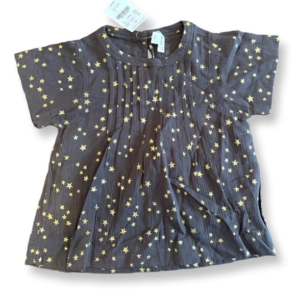 J. Crew Crewcuts NWT Gold Star Short Sleeve Little Girls Shirt Size 2 Toddler 2T - Picture 1 of 9